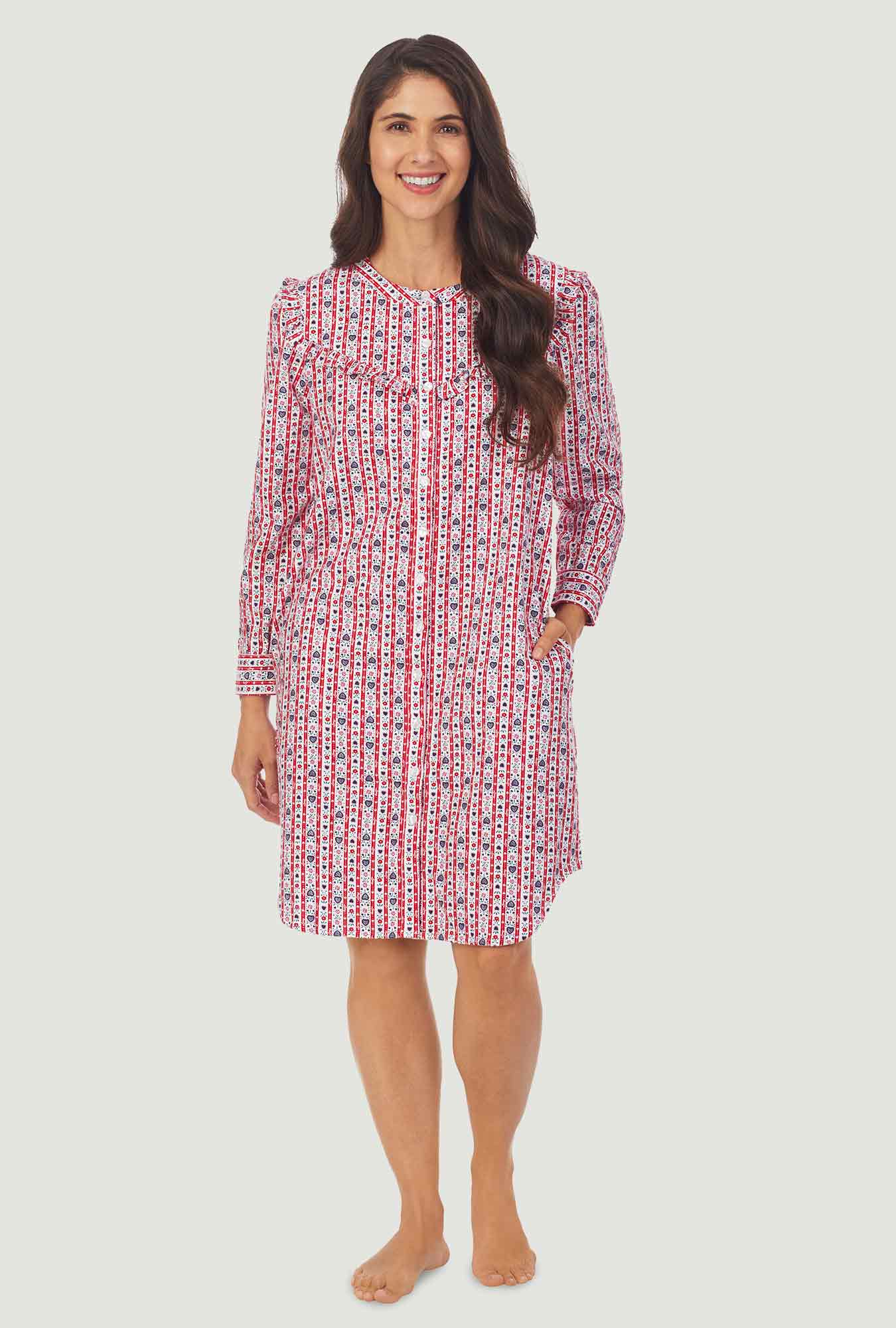 Lanz of Salzburg Women's Red Tyrolean Womens Nightshirt