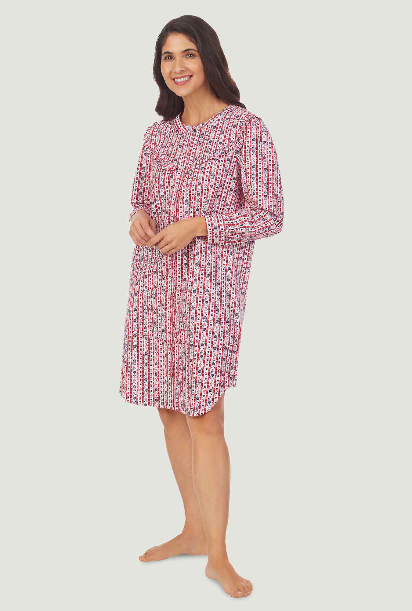Lanz of Salzburg Women's Red Tyrolean Womens Nightshirt
