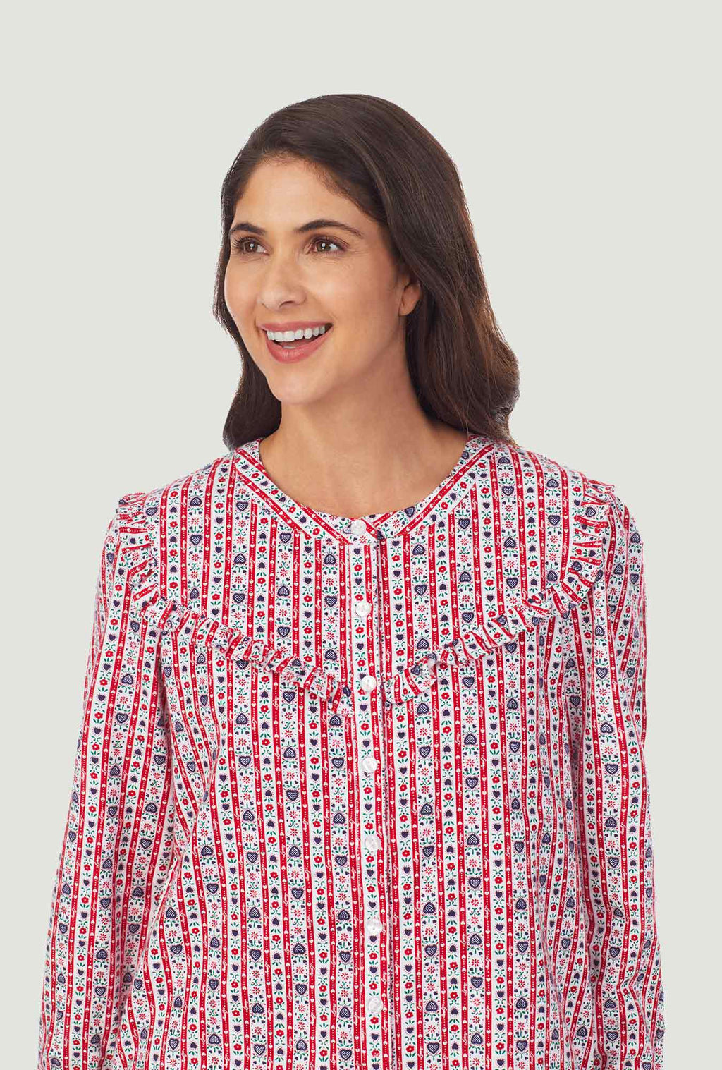 Lanz of Salzburg Women's Red Tyrolean Womens Nightshirt