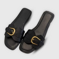Nabalu Buckle Strap Flat Sandals – Casual Summer Slides for Women