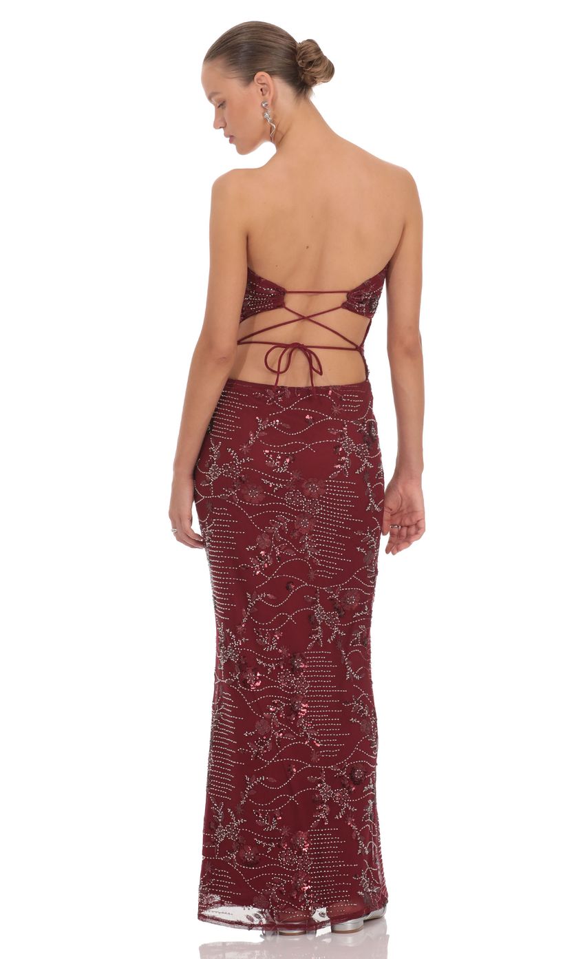Lucy In The Sky Grace Embellished Maxi Dress in Red