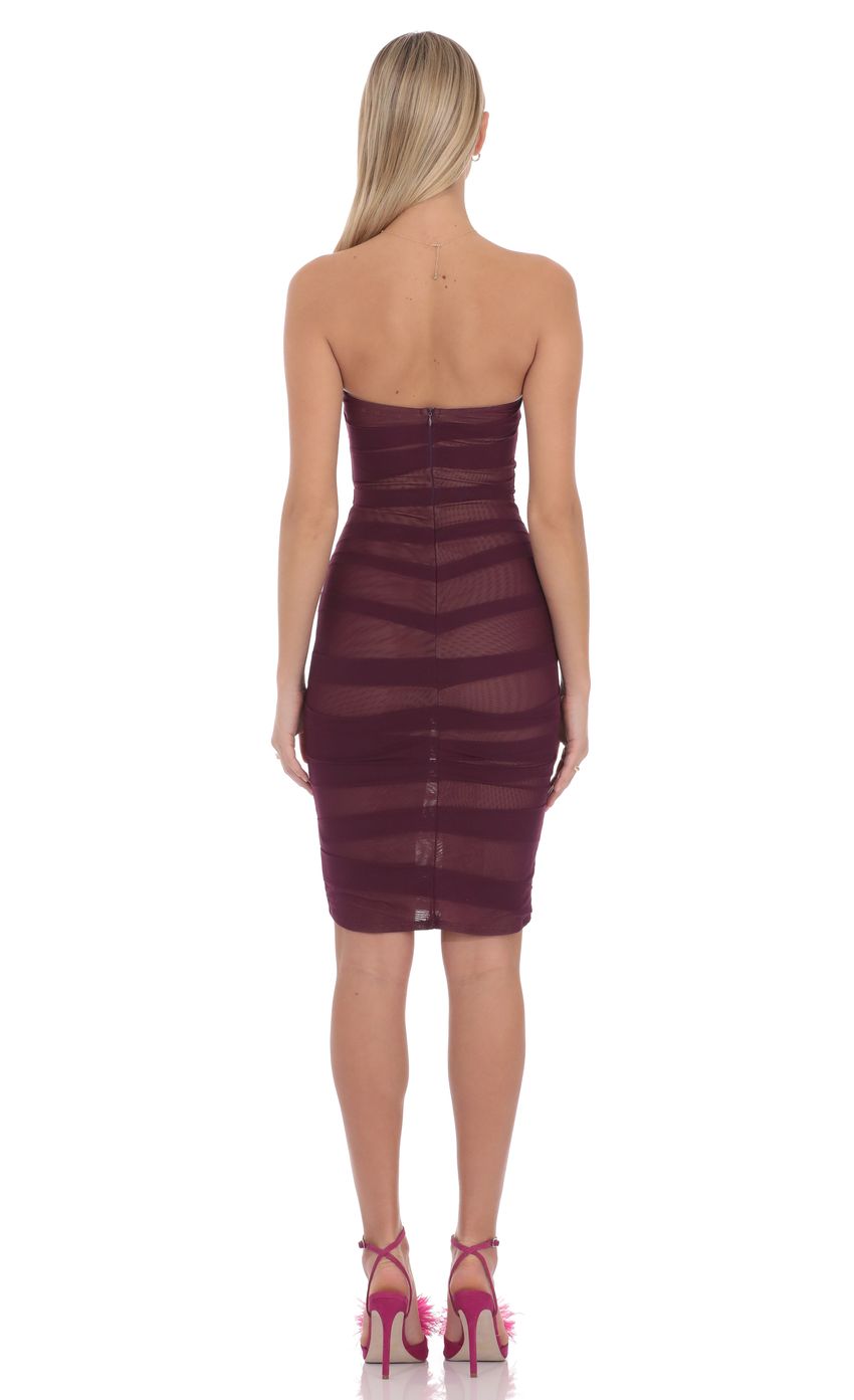 Lucy In The Sky Velara Mesh Strapless Midi Dress