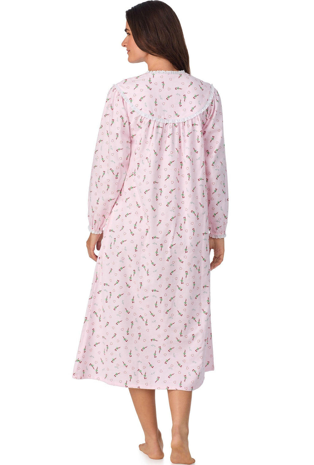 Lanz of Salzburg Women's Candy Canes Flannel Gown