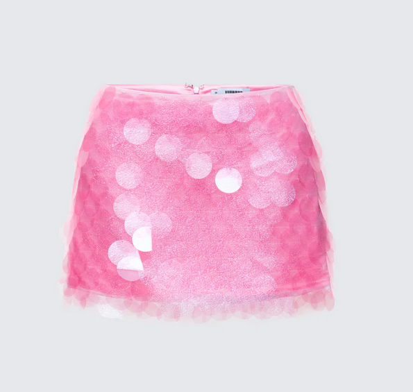 Finesse Pearle Disc Sequin Mini Skirt