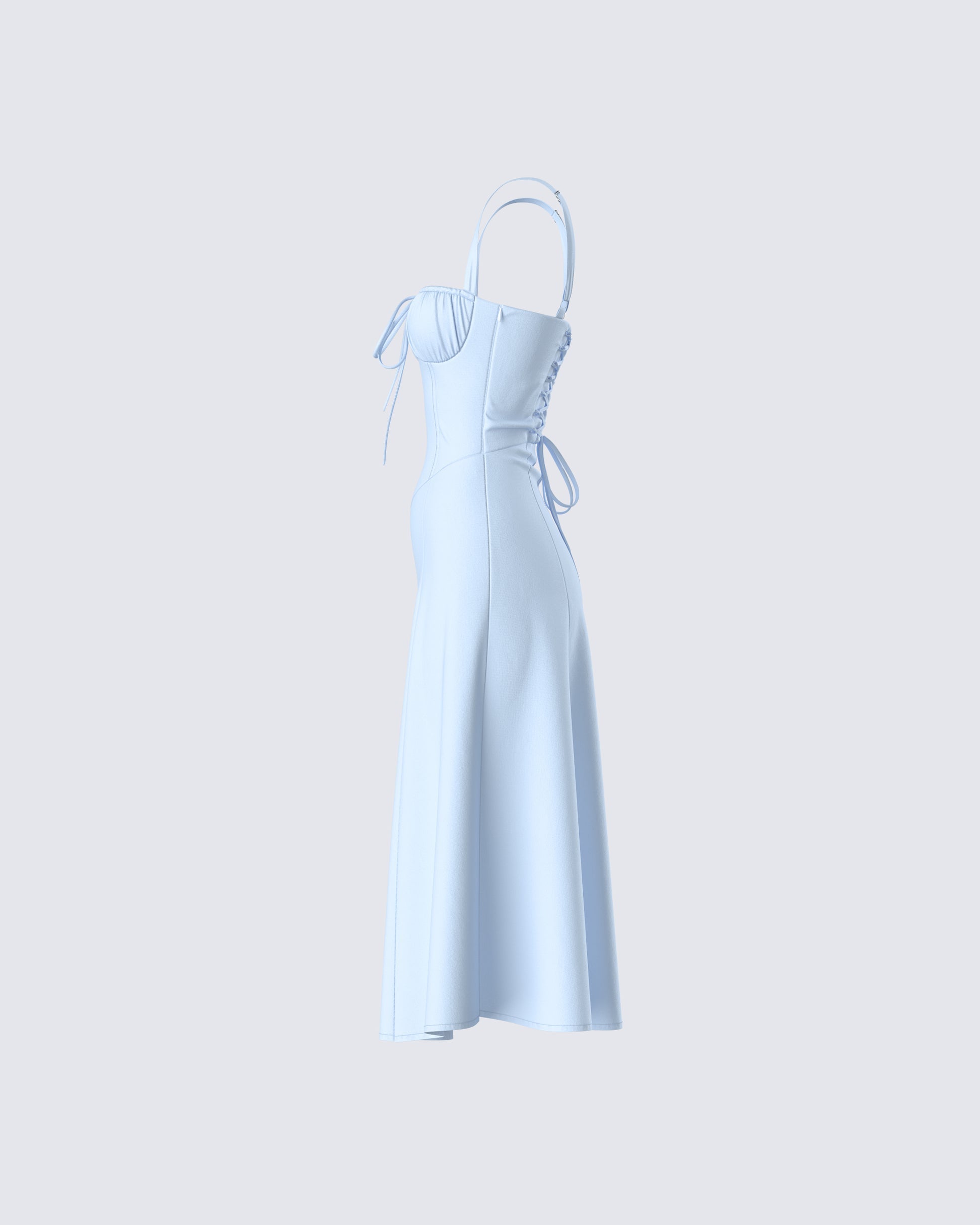 Hera Blue Corset Midi Dress