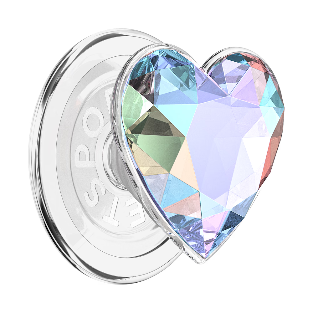 PopSockets Crystal Heart Black Glitter - MagSafe PopGrip