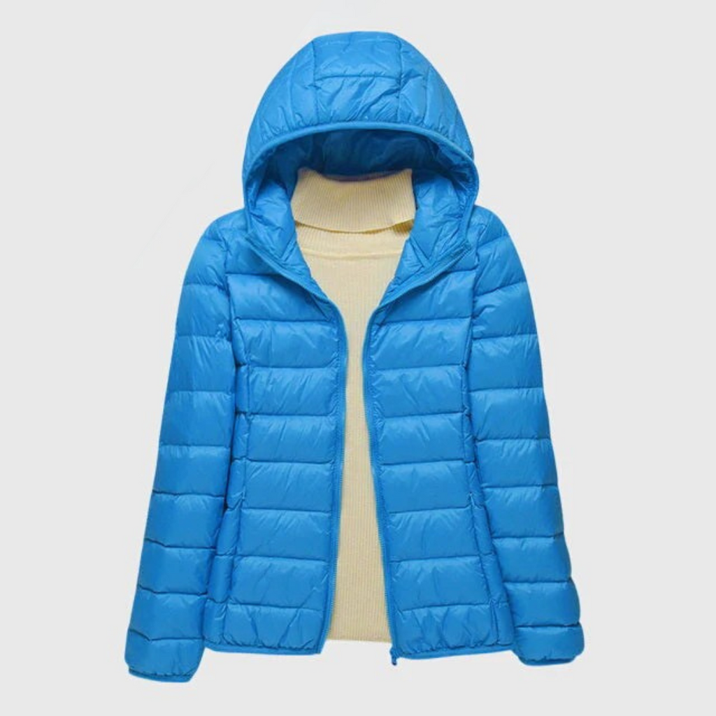 Nabalu Women’s Hooded Zip-Up Puffer Jacket – Lightweight Everyday Outerwear