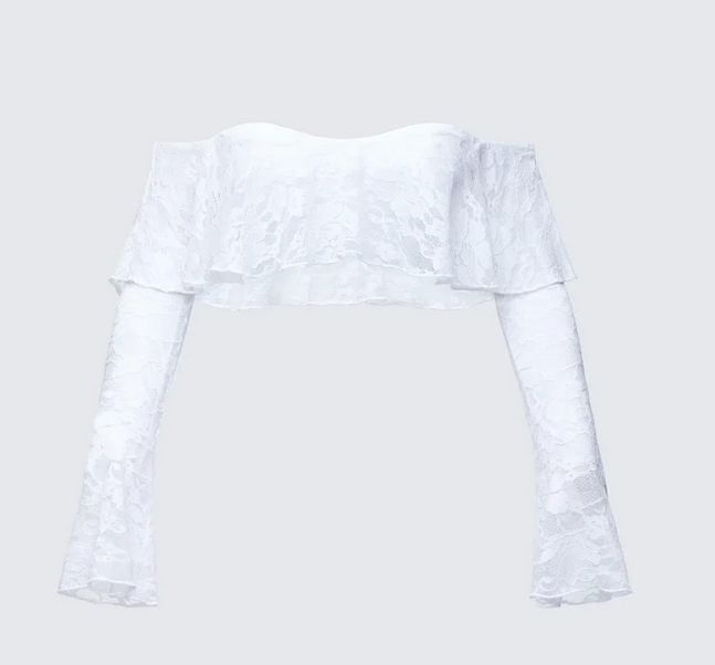 Finesse Rina Lace Ruffle Bandeau Top