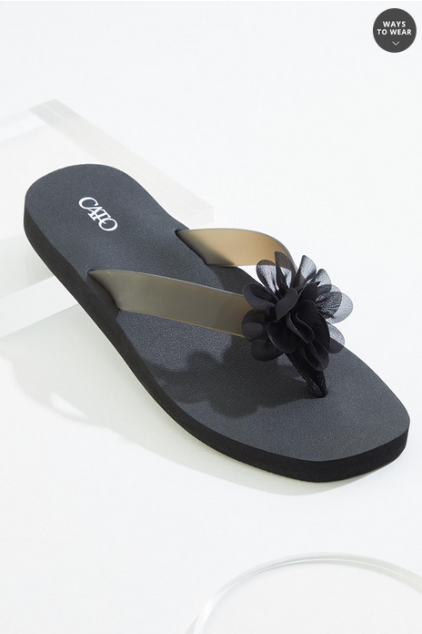 Cato Fashions Square Toe Flower Sandals