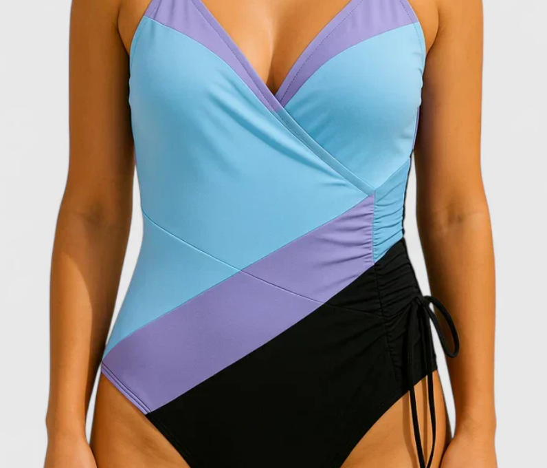 Nabalu Elvara | Women’s Striped Wrap One Piece Swimsuit