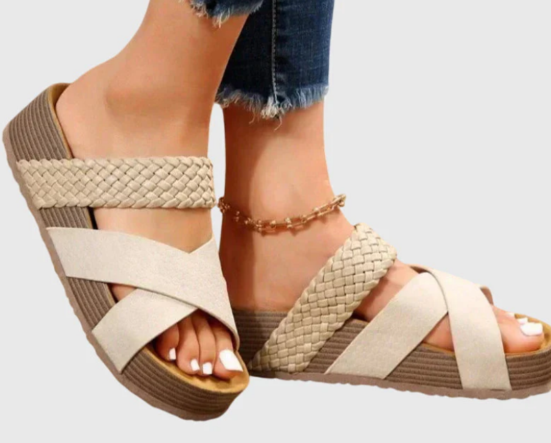 Nabalu Aurevia | Women's Cross Strap Platform Orthopedic Slides