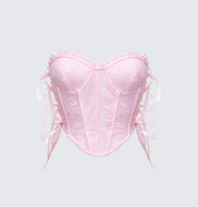 Finesse Cinday Sequin Side Tie Corset