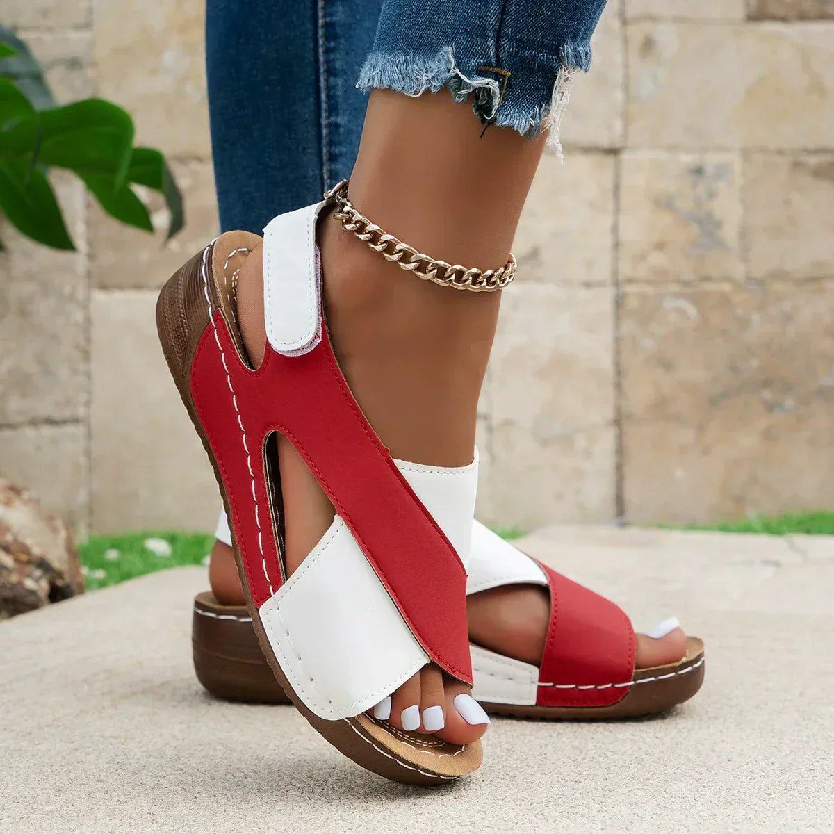 Nabalu Women’s Platform Sandals – Slip-On Open Toe Shoes