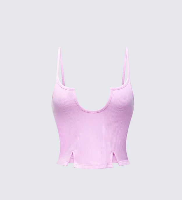 Finesse Keykie Rib U Neck Crop Cami Top