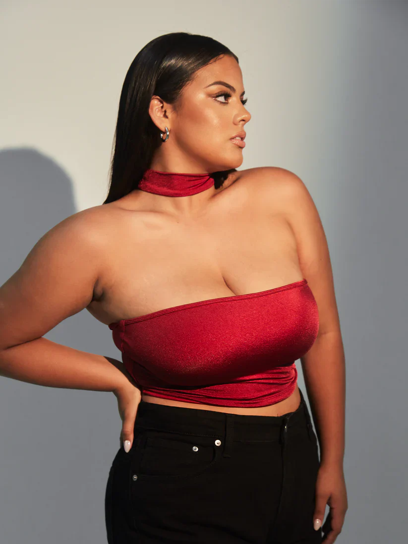 Klassy Lux Mock Neck Tube Top Brami