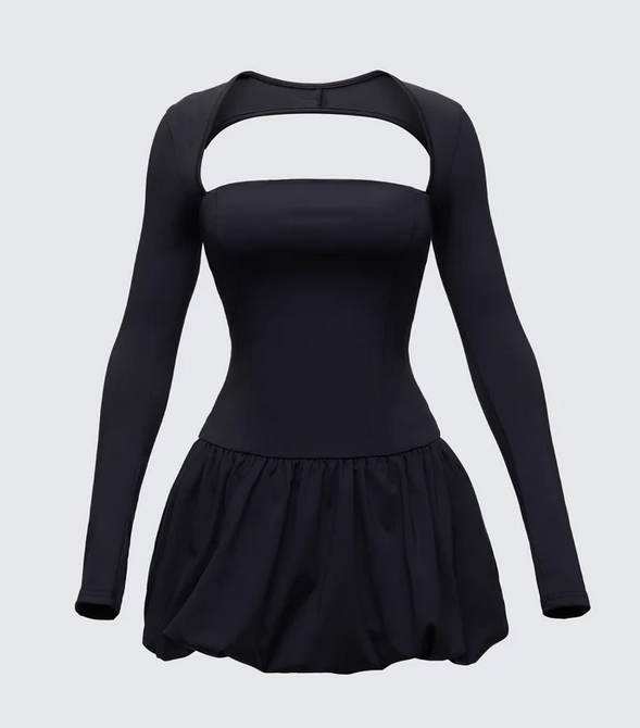 Finesse Pili Drop Bubble Hem Micro Mini Dress