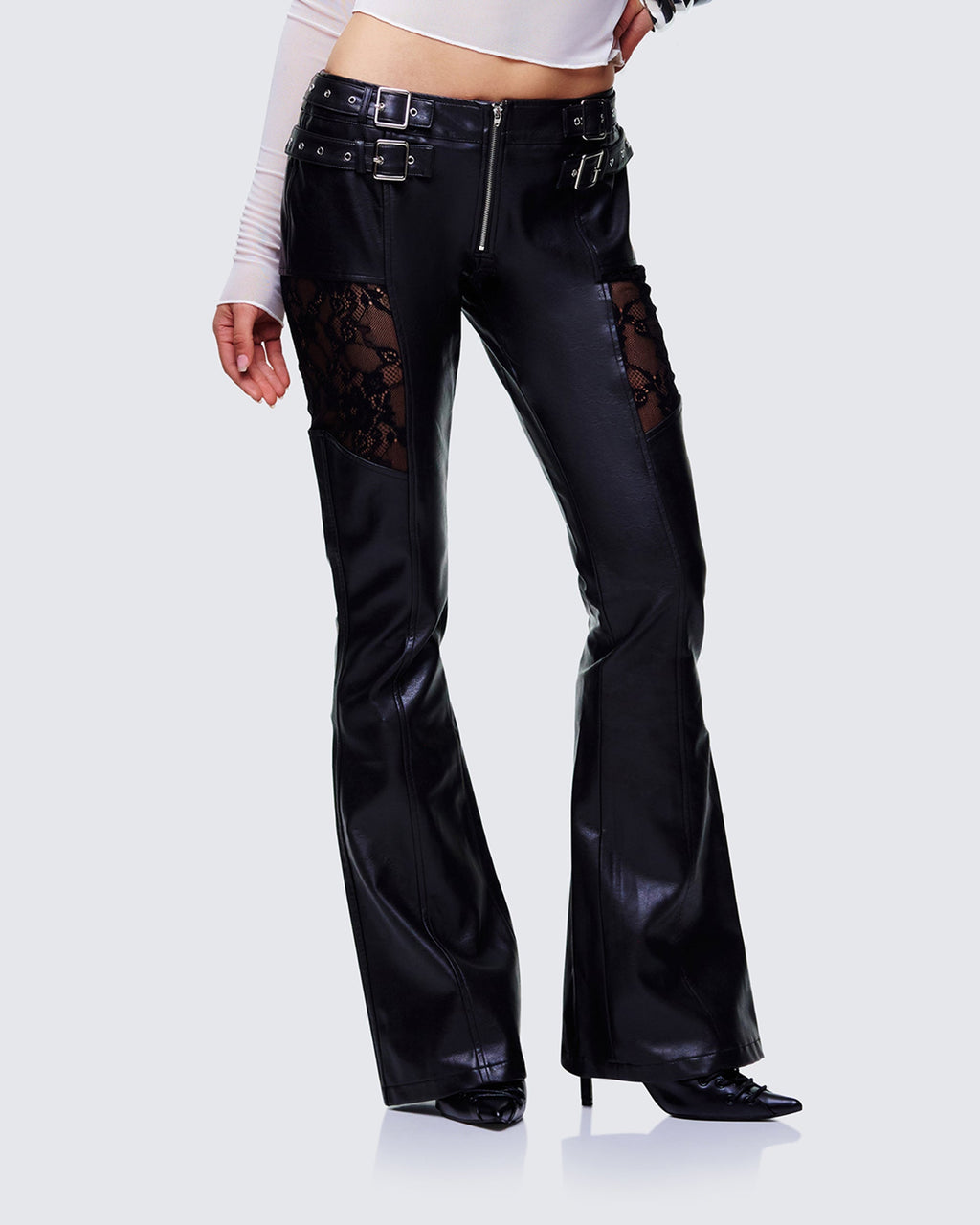 Finesse Vyra Black Vegan Leather Pants