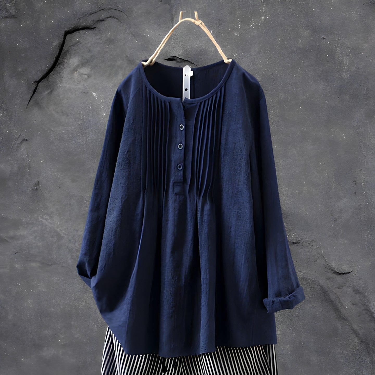 Nabalu Marcelline | Women’s Pleated Button Front Relaxed Blouse
