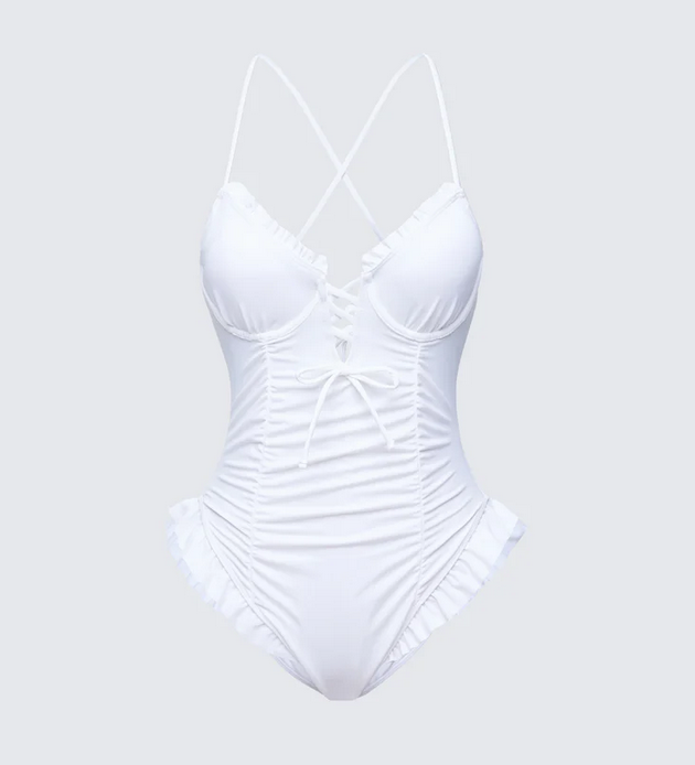 Finesse Dimah Ruched Frill Swimsuit