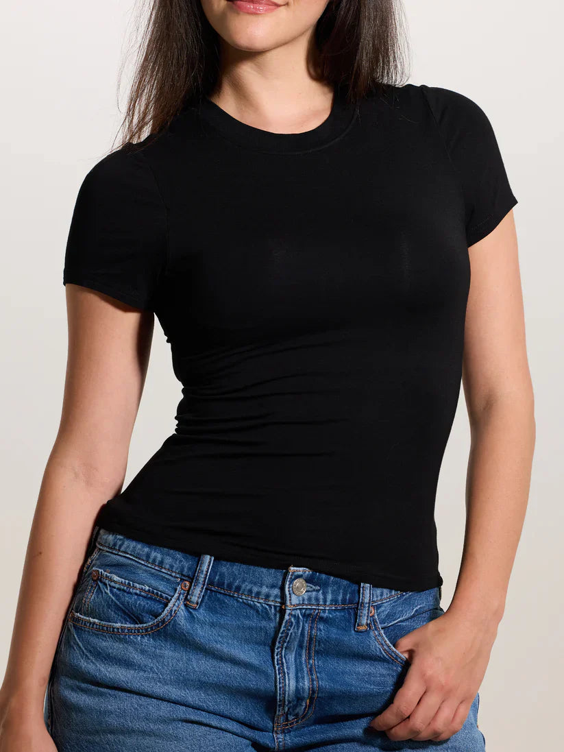 Klassy Crew Neck Braless T-Shirt 1