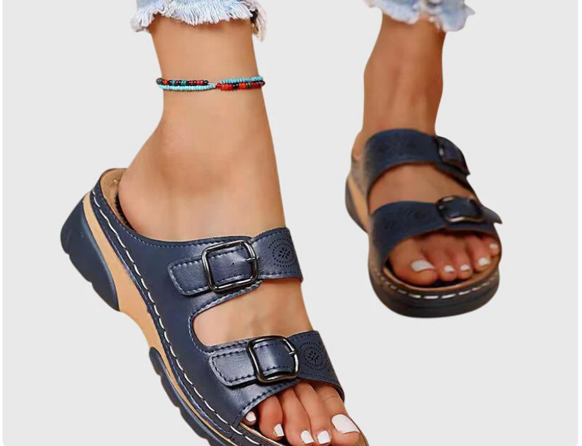 Nabalu Elena | Supportive Orthopedic Slide Sandals with Buckle Straps
