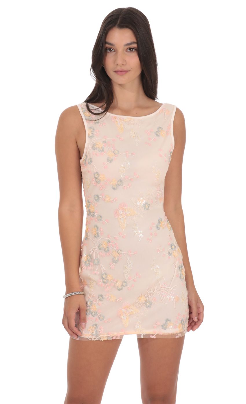 Lucy In The Sky High Neck Floral Bodycon Dress