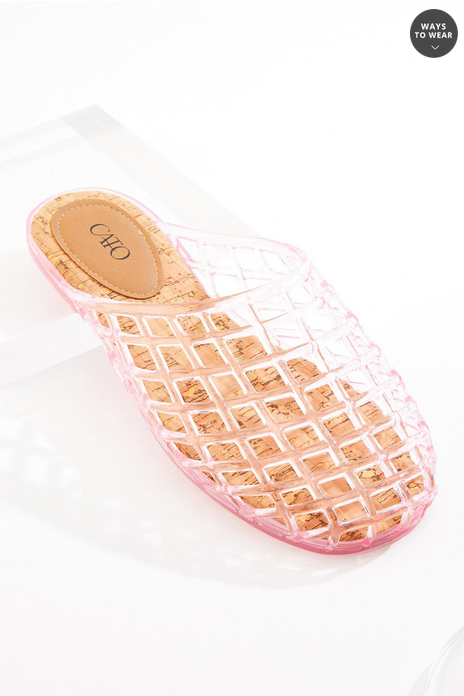 Cato Fashions Caged Jelly Mule Flats
