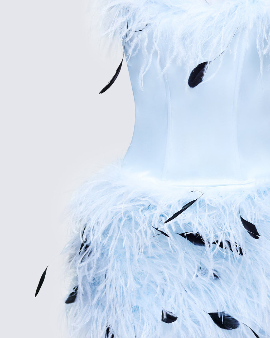 Meadow Feather Backless Mini Dress