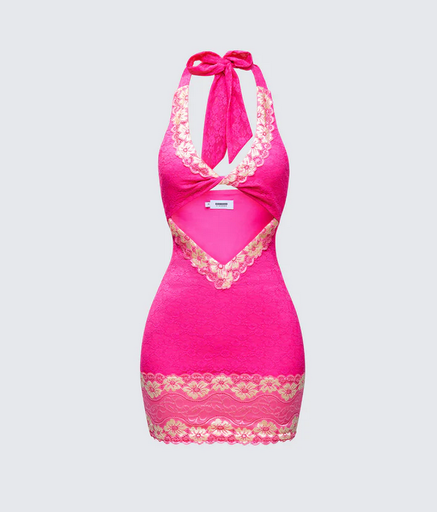 Finesse Rinna Lace Cut Out Mini Dress
