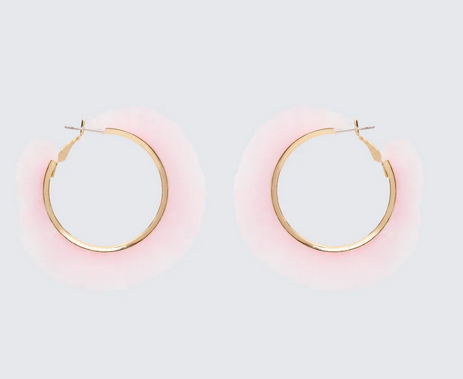 Finesse Huntleigh Fur Hoop Earrings