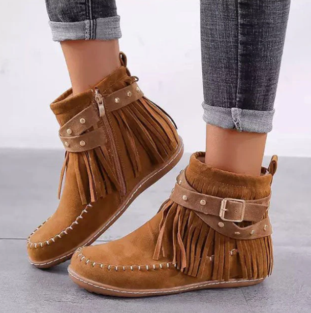 Harper & Lane Allison - Fringe Ankle Boots