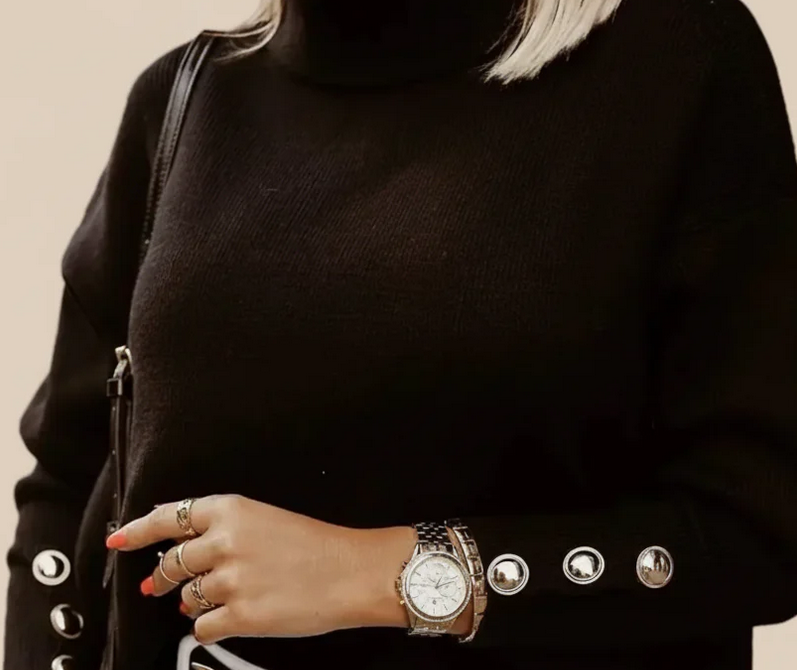 Nabalu Elegant classy knit turtleneck sweater