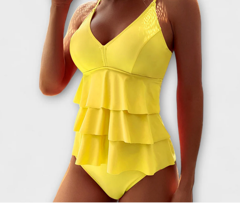 Nabalu Caliryn | Women’s Ruffled V-Neck Tankini Swimsuit