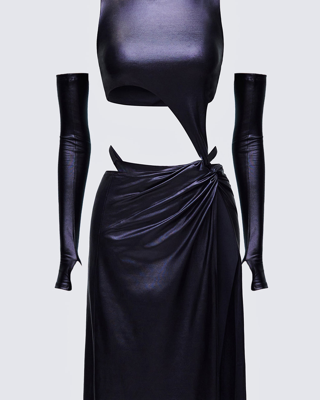 Finesse Aiala Black Knot Front Cutaway Dress