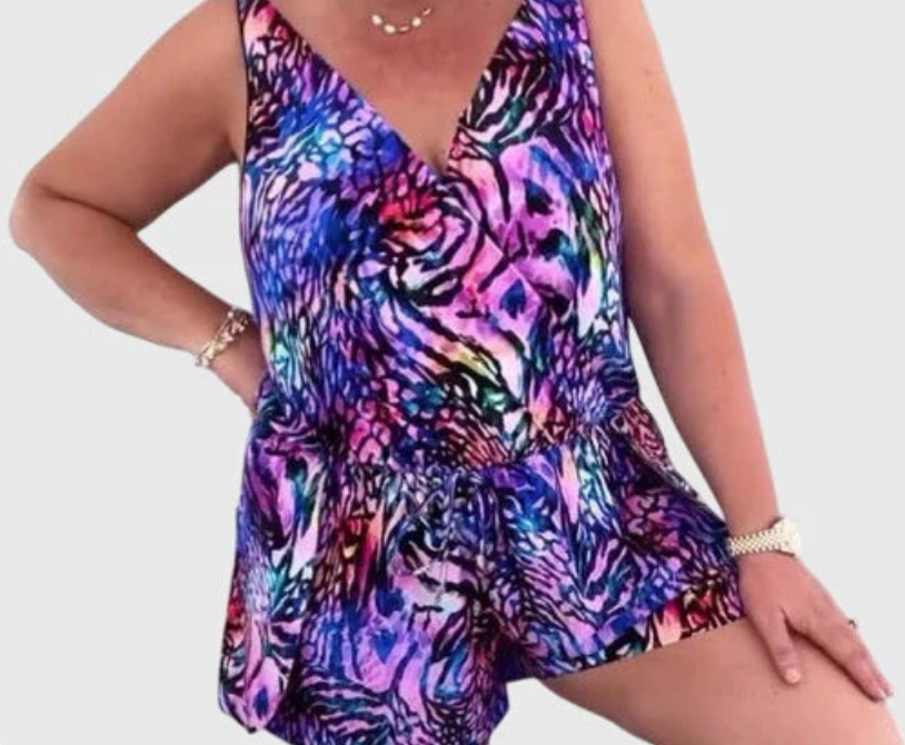 Nabalu Liorenna | Women’s Printed Wrap-Front Summer Playsuit