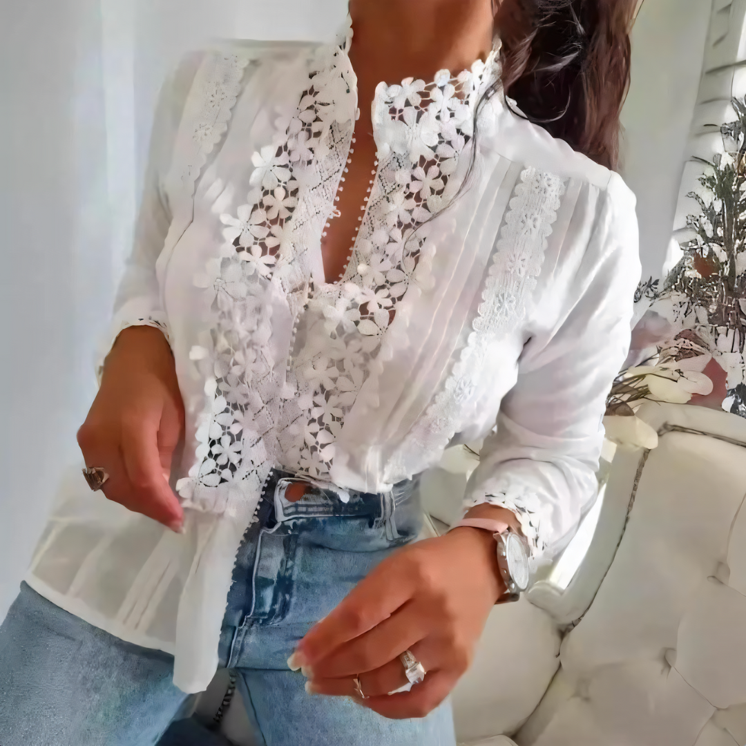 Nabalu Sofia | Women’s Lace Panel Elegant Blouse