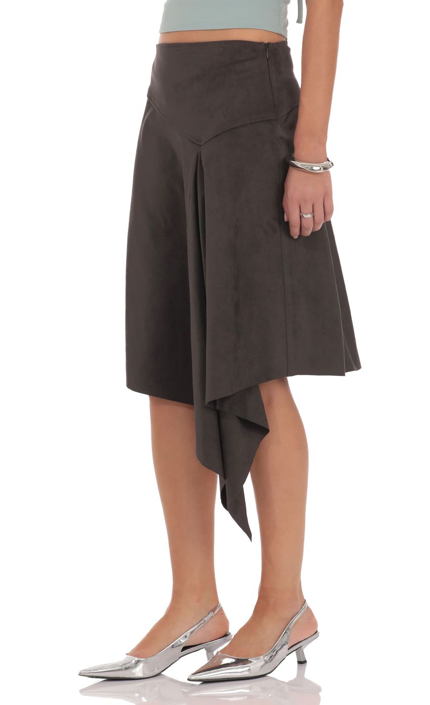 Lucy In The Sky Lila Suede Midi Skirt