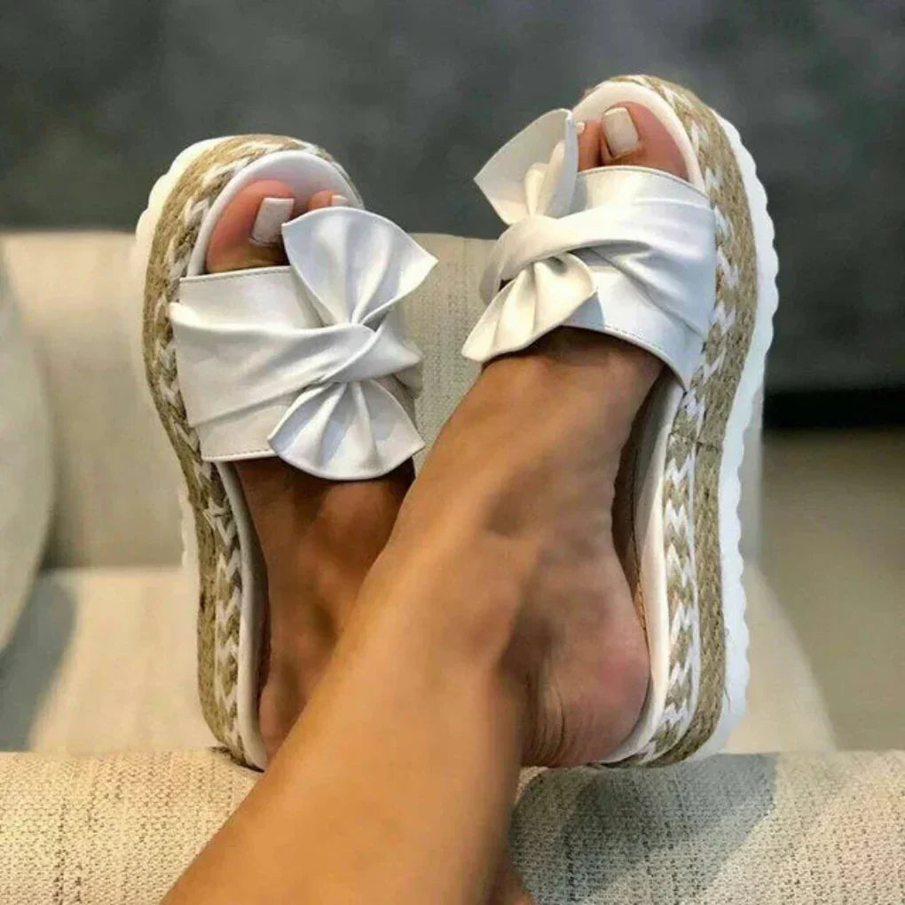 Nabalu Brisavelle | Women’s Platform Slides with Bow Detail