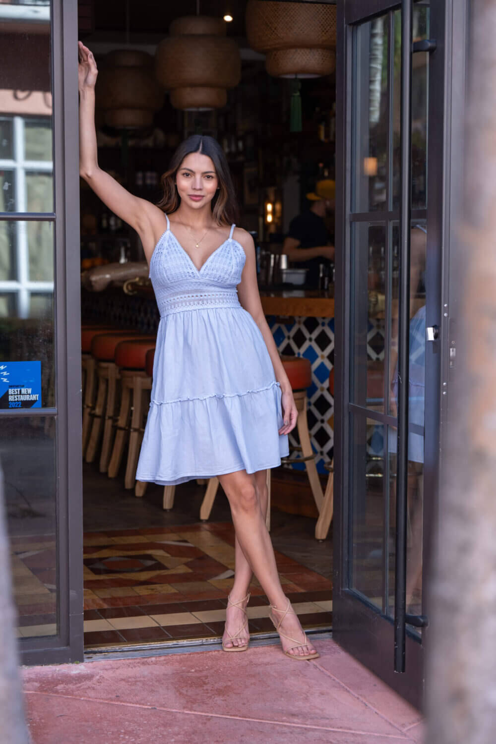 Cotton Natural Women's Tobago Sky Blue Dress