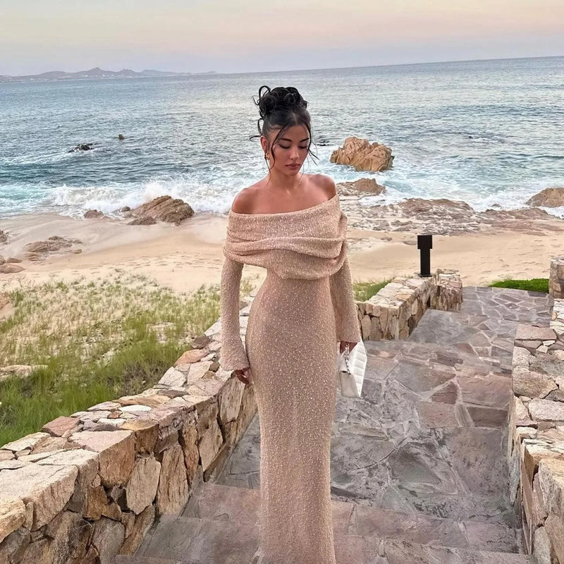 Mermaid Way Love Story Off-Shoulder Maxi Dress