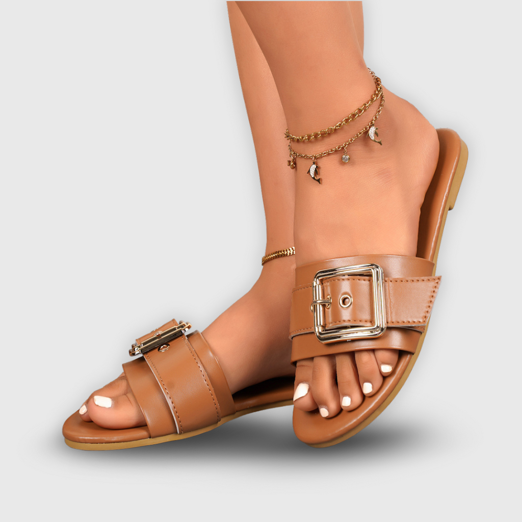 Nabalu Women’s Slide Sandals – Buckle Strap Open Toe Shoes