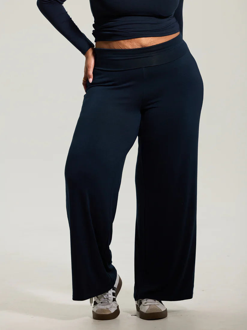 Klassy Fold Over Wide Leg Pants