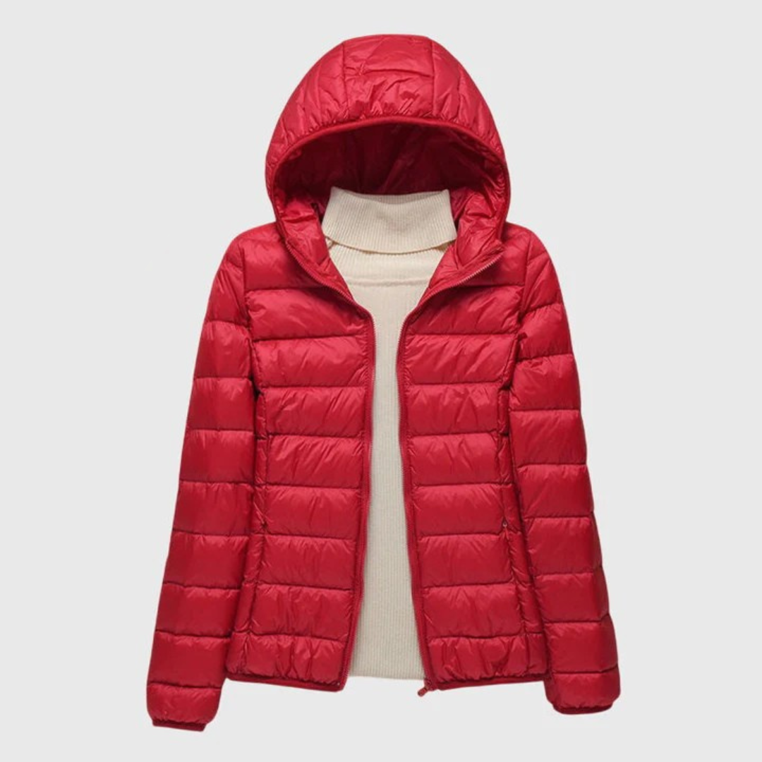 Nabalu Women’s Hooded Zip-Up Puffer Jacket – Lightweight Everyday Outerwear
