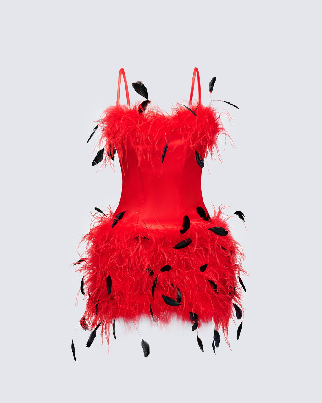 Meadow Feather Backless Mini Dress