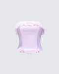 Maris Pink Satin Corset Top