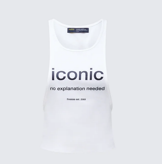 Finesse Dido White Cutaway Graphic Tank
