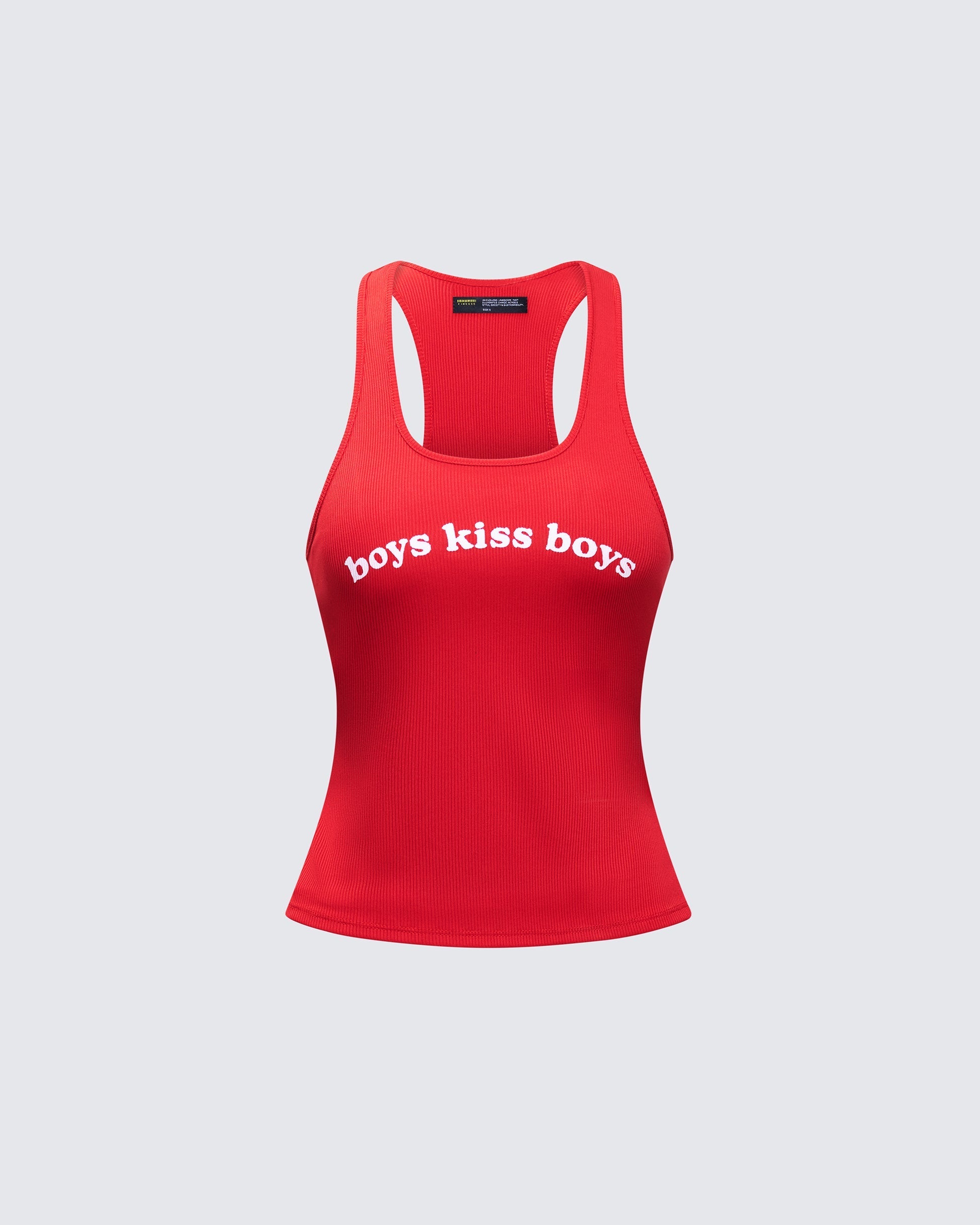 Finesse Noel Red Ribbed Slogan Tank