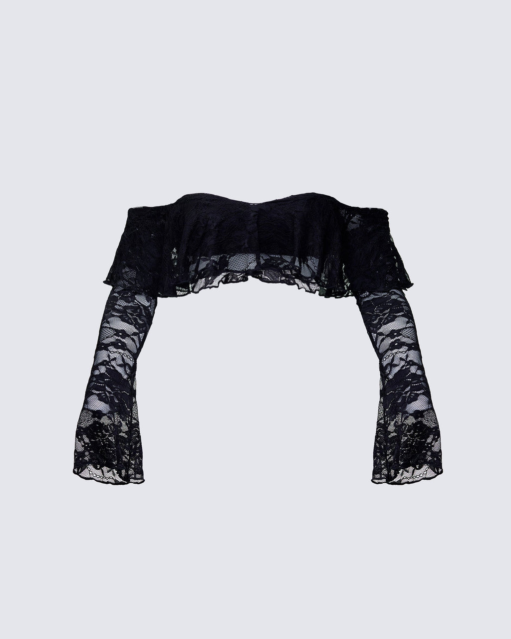 Finesse Rina Lace Ruffle Bandeau Top