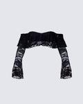Finesse Rina Lace Ruffle Bandeau Top