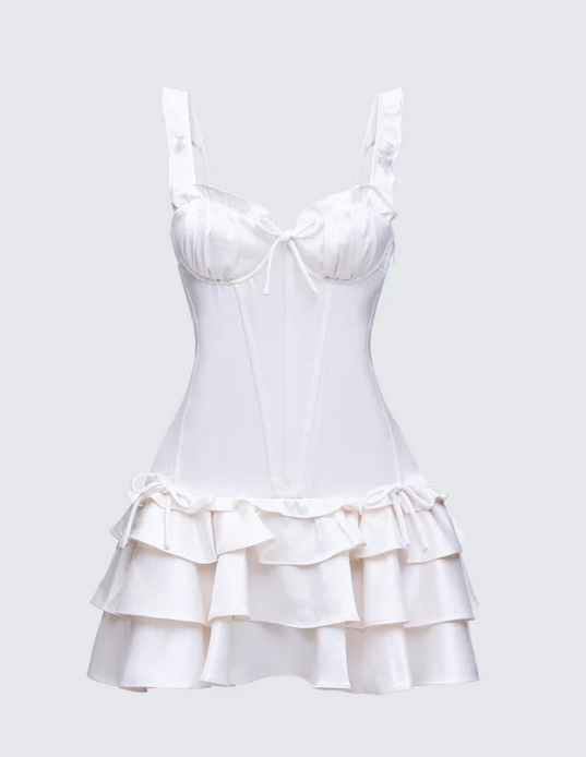 Finesse Odelle Satin Ruffle Dress